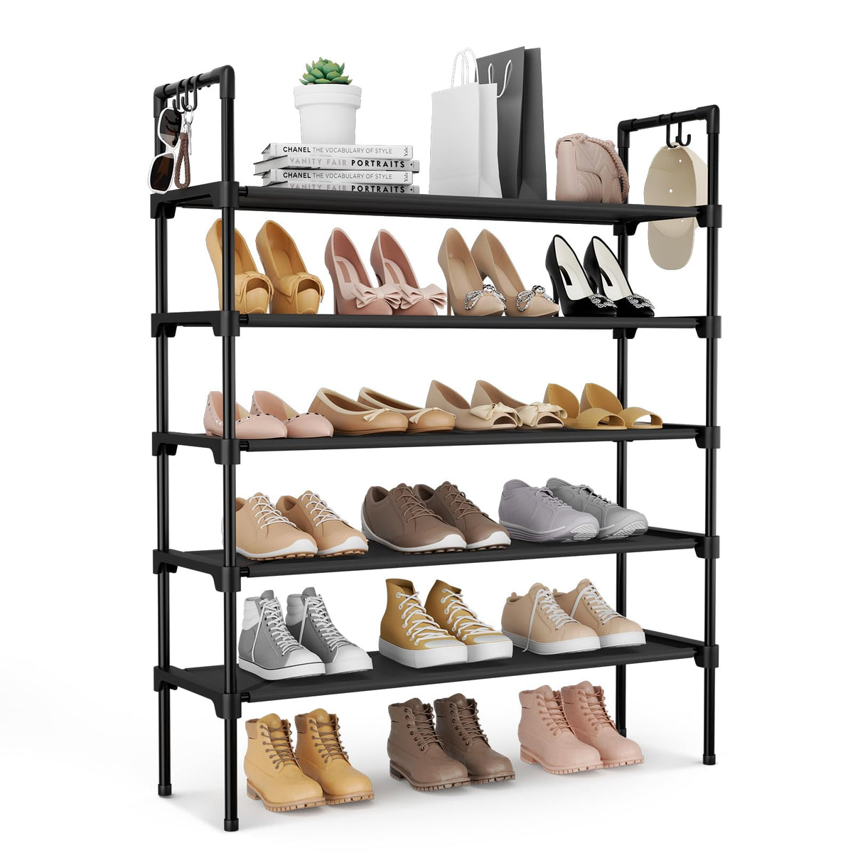LANTEFUL 5-tier shoe rack front view showing compact storage for small spaces