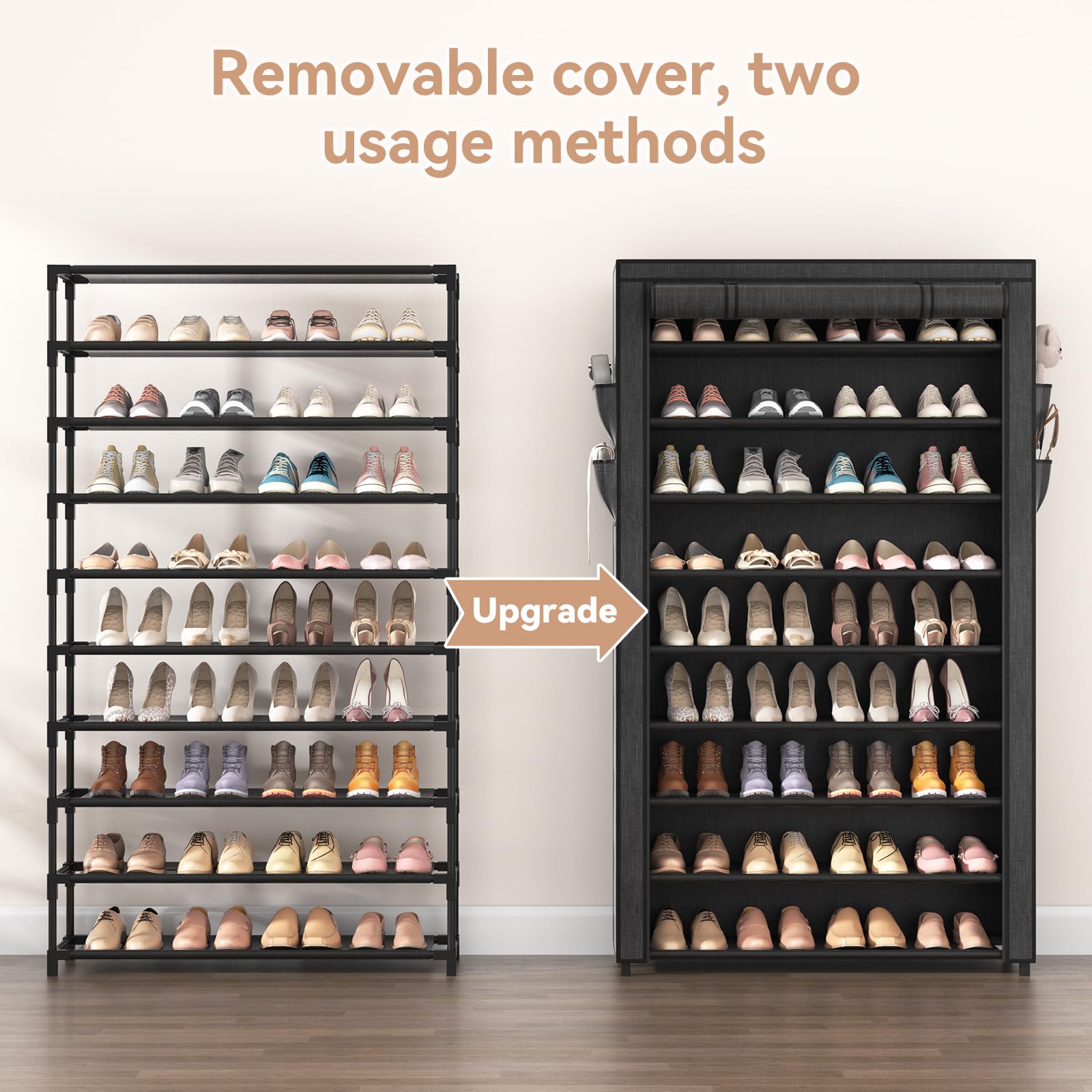 LANTEFUL stackable design maximizes space in closets and entryways.