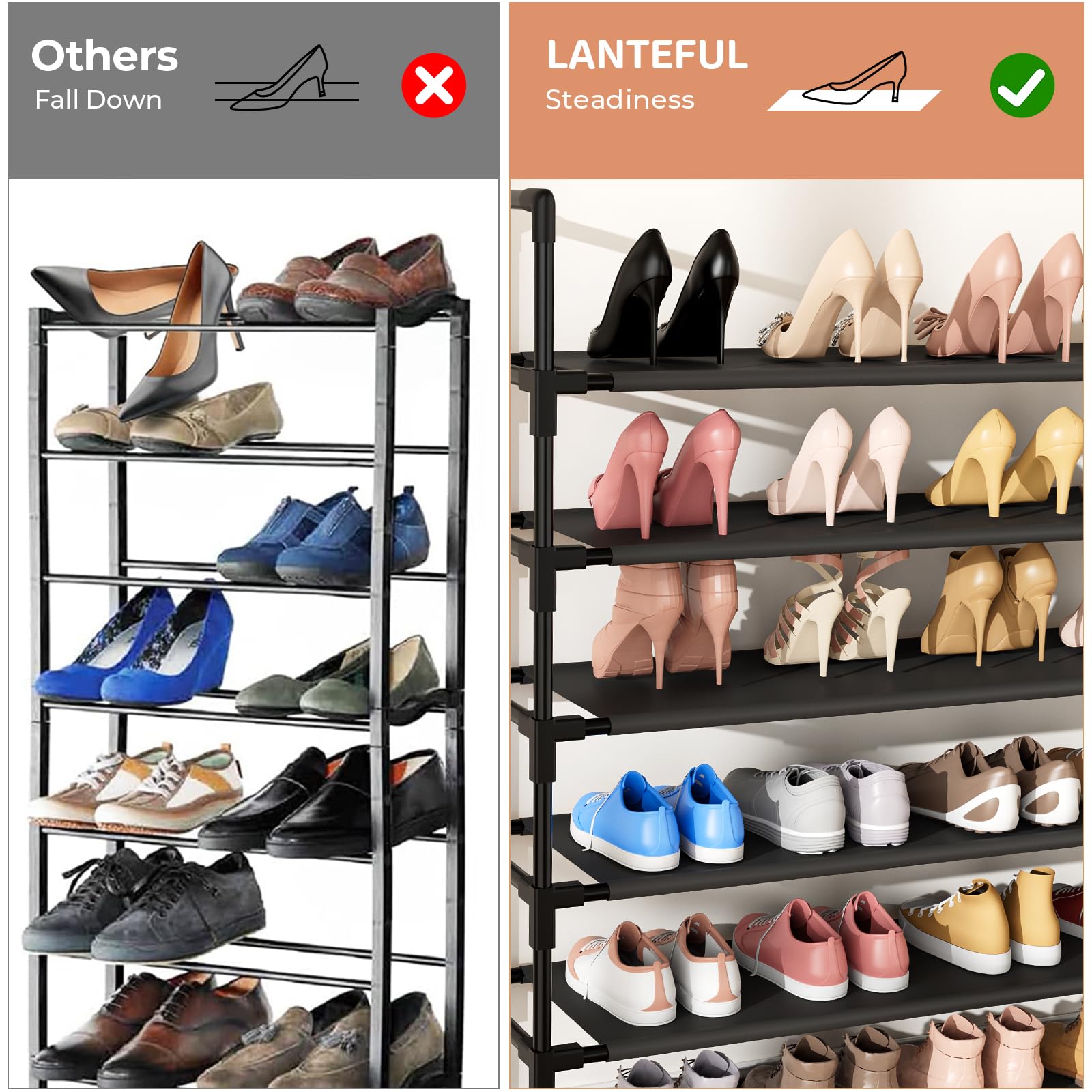 LANTEFUL dimensions 34l x 10w x 74.8h highlight generous capacity