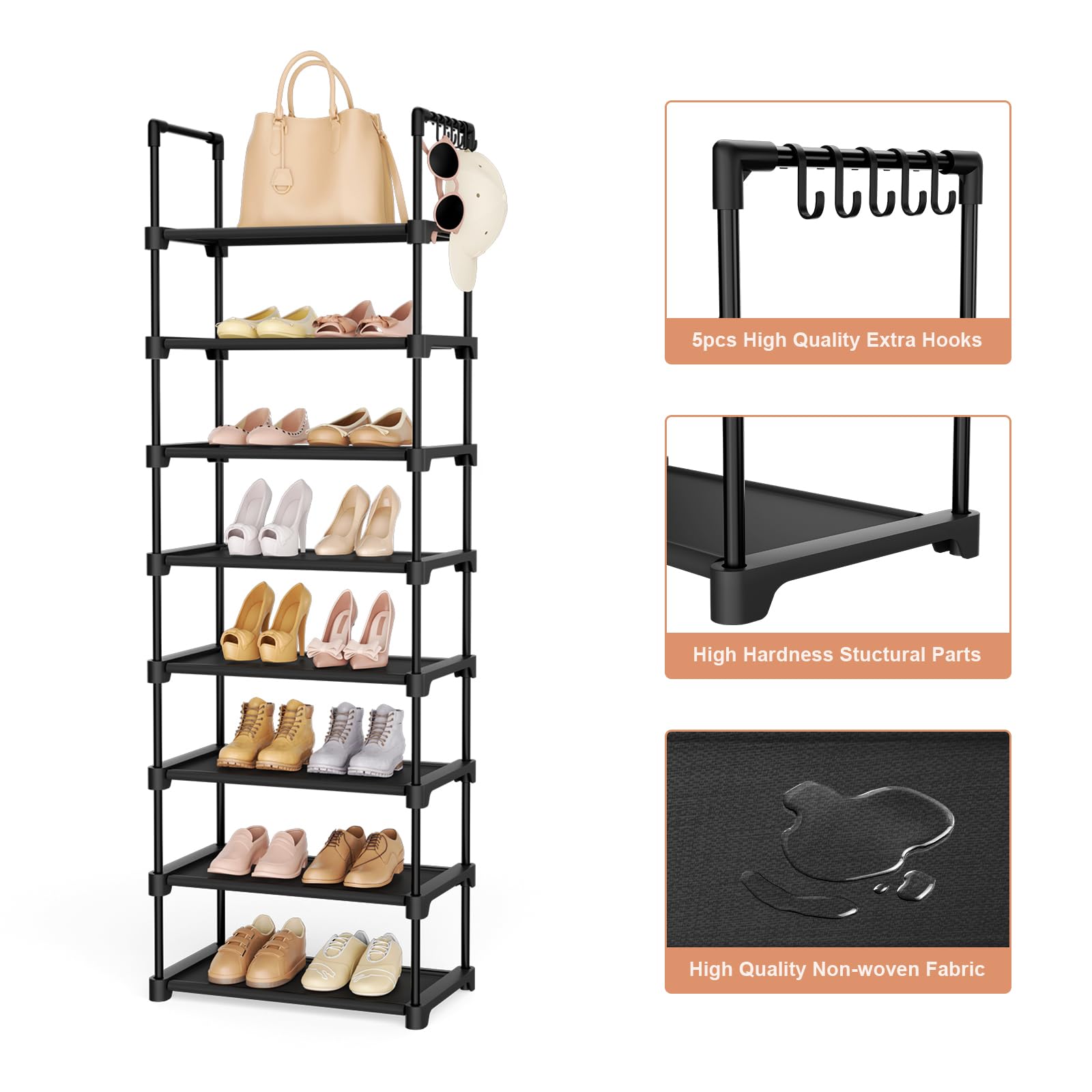 LANTEFUL with 5 hooks offers convenient hanging for keys and bags.
