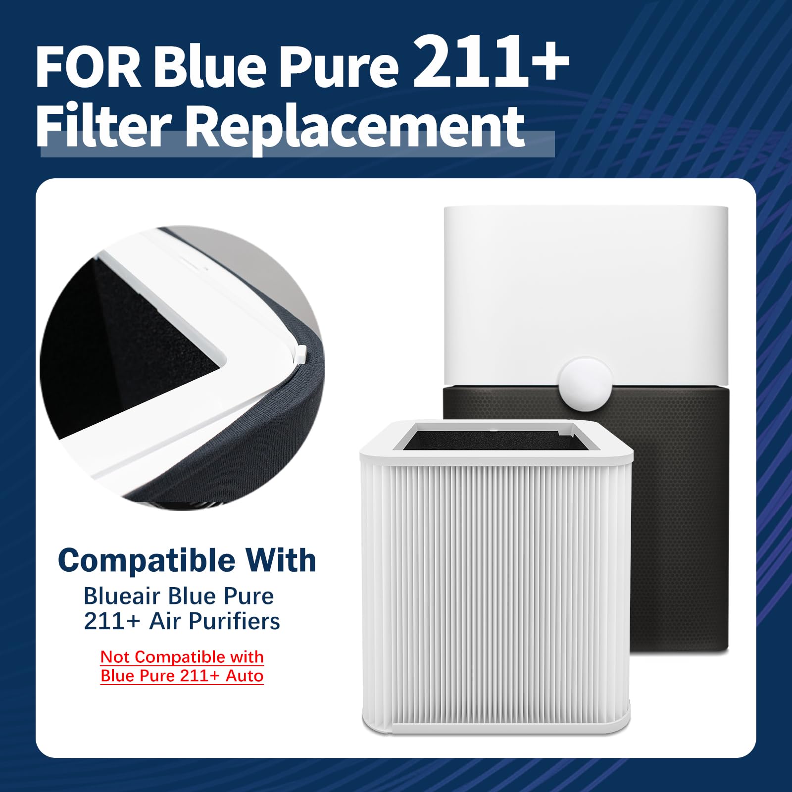 LANTINY replacement filter closeup shows dense fibers and build quality.