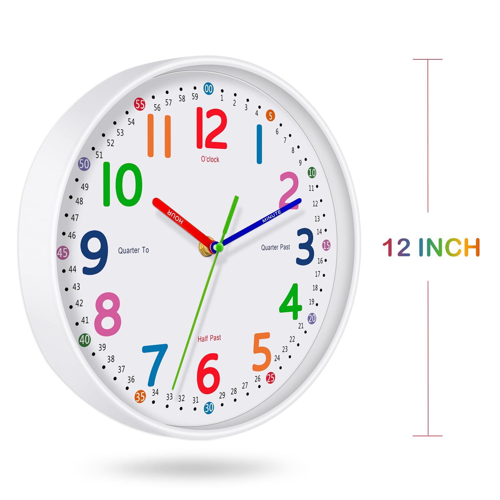 Lantoo silent kids wall clock battery-operated setup with one AA battery