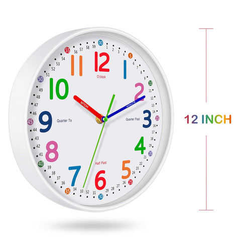 Lantoo silent kids wall clock battery-operated setup with one AA battery