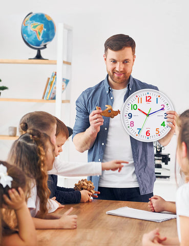 Lantoo silent kids wall clock ideal for bedrooms and kids' rooms