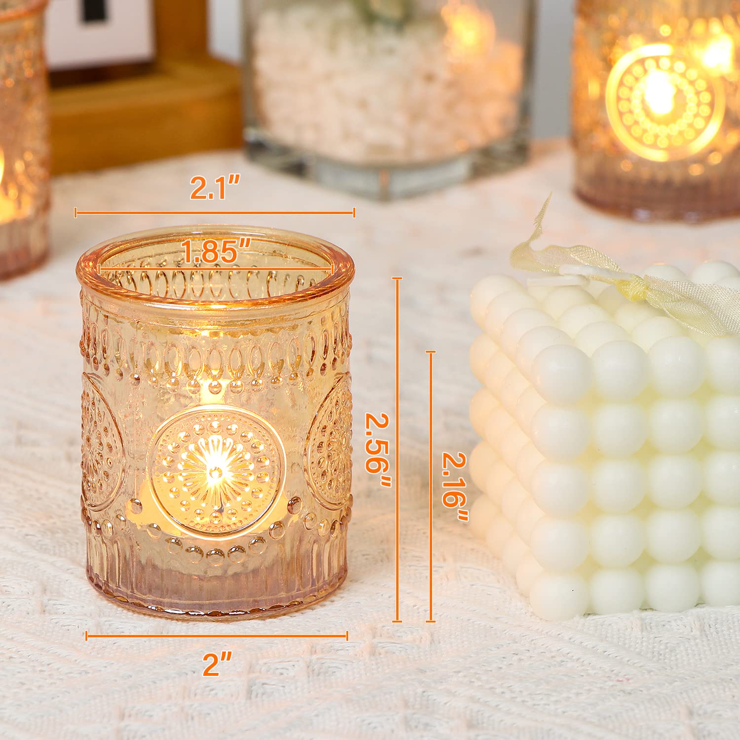 Lanttu votive set enhances birthday party decor with golden reflections