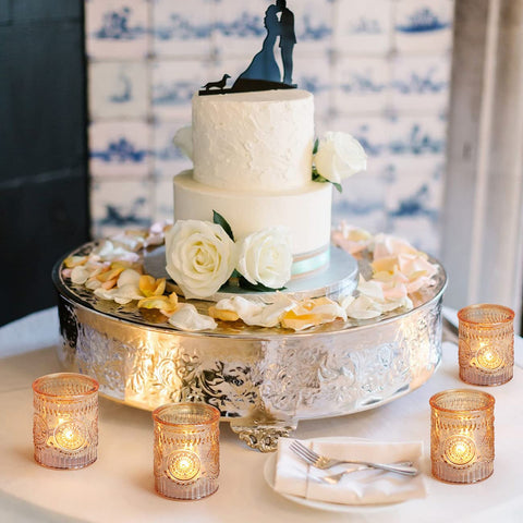 Lanttu gold votive holders highlight wedding reception lighting