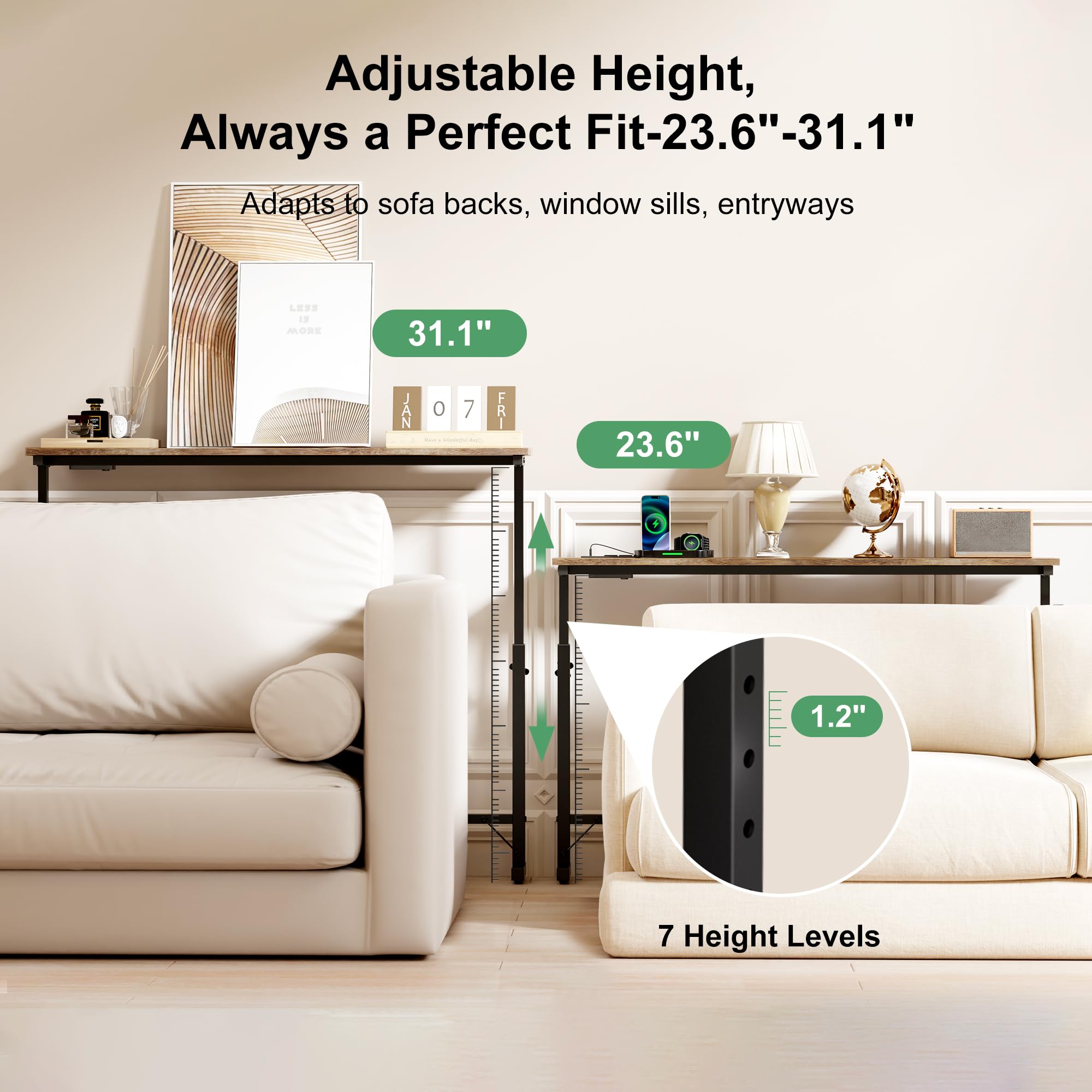 Lanynne charging station offers 2 outlets, USB and USB-C for easy device charging.