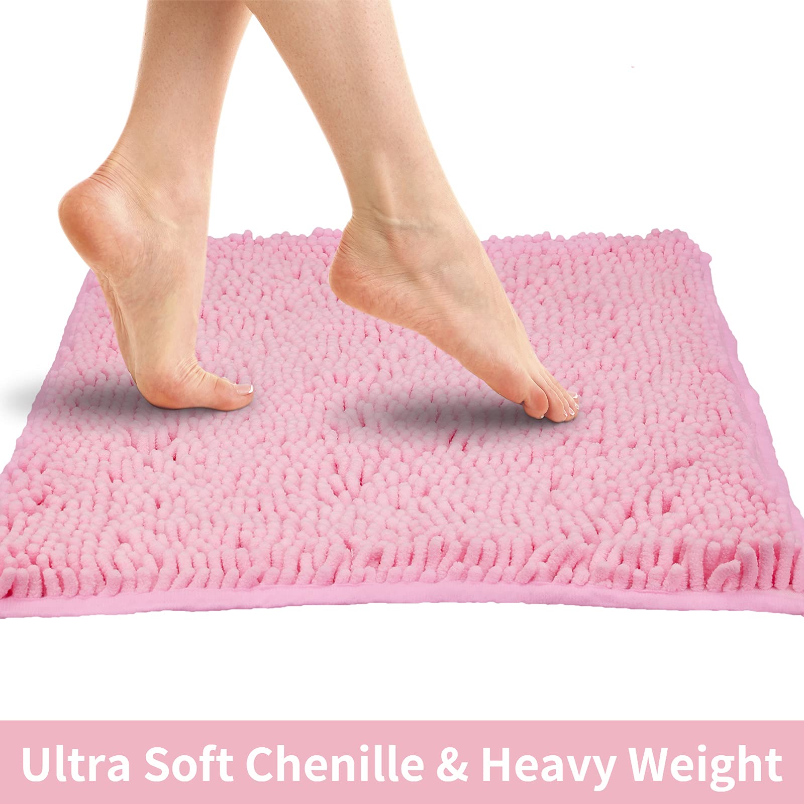 LanYunUmi Pink mat set complements dressing tables and guest baths.