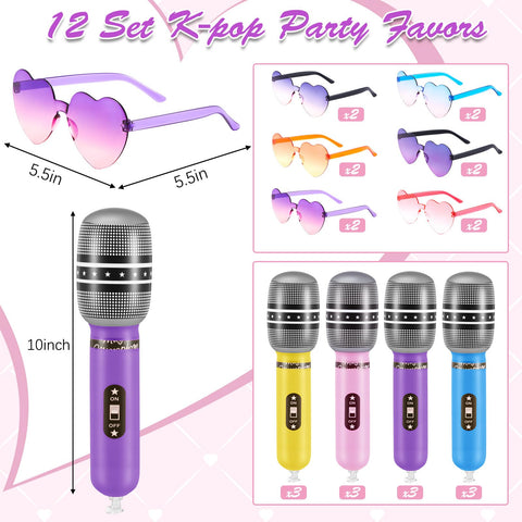 LaRandom K-pop heart sunglasses purple add stylish stage looks at events.