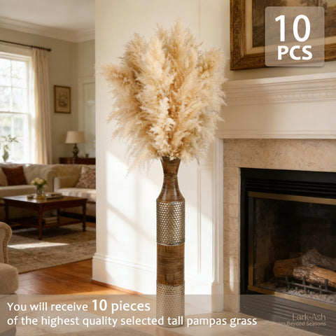 LarkAsh beige pampas grass with fluffy tips adds boho charm