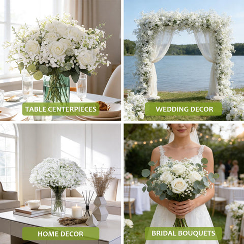 LarkAsh DIY centerpieces with baby’s breath decor for personalized events.