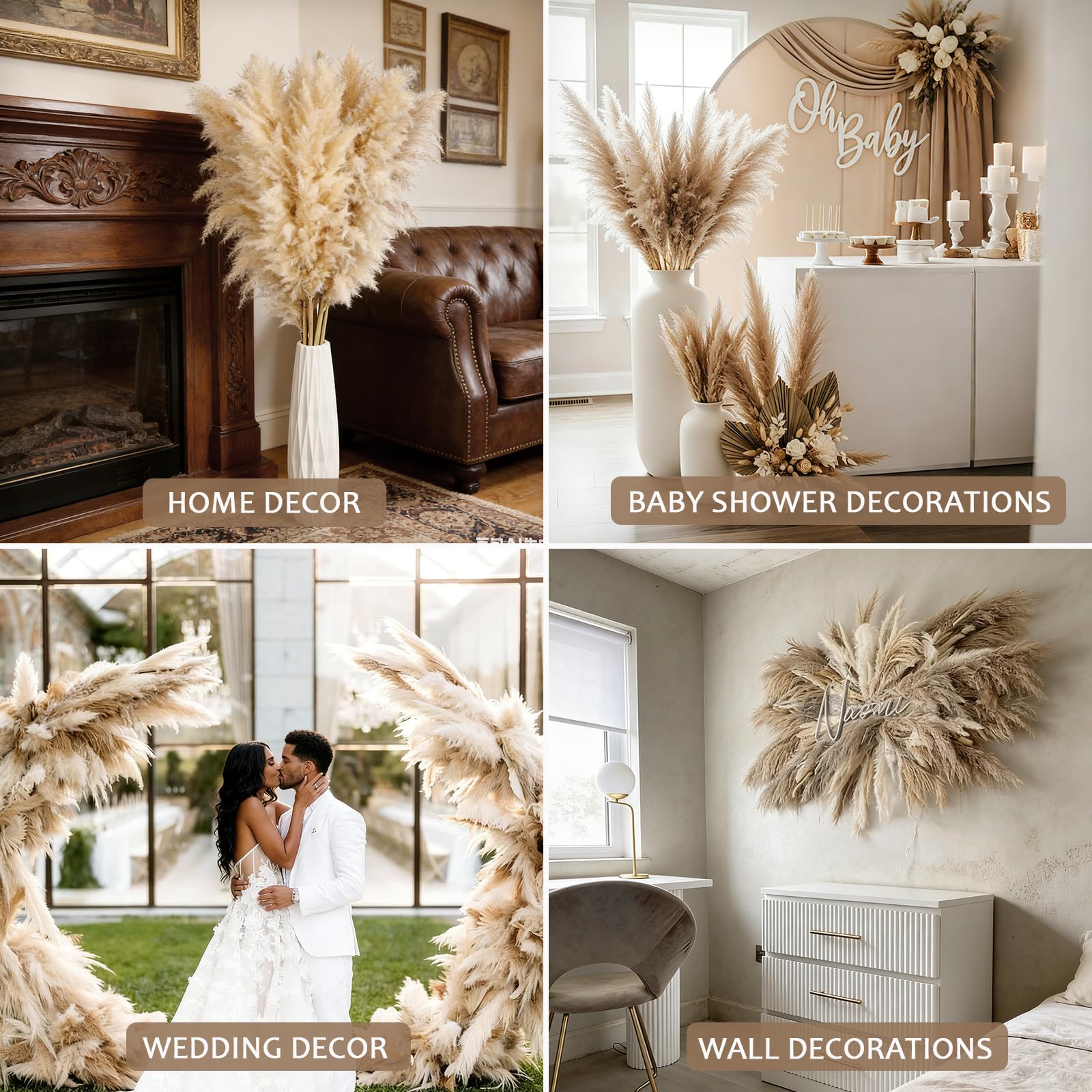 LarkAsh pampas grass bouquet suitable for baby showers and celebrations