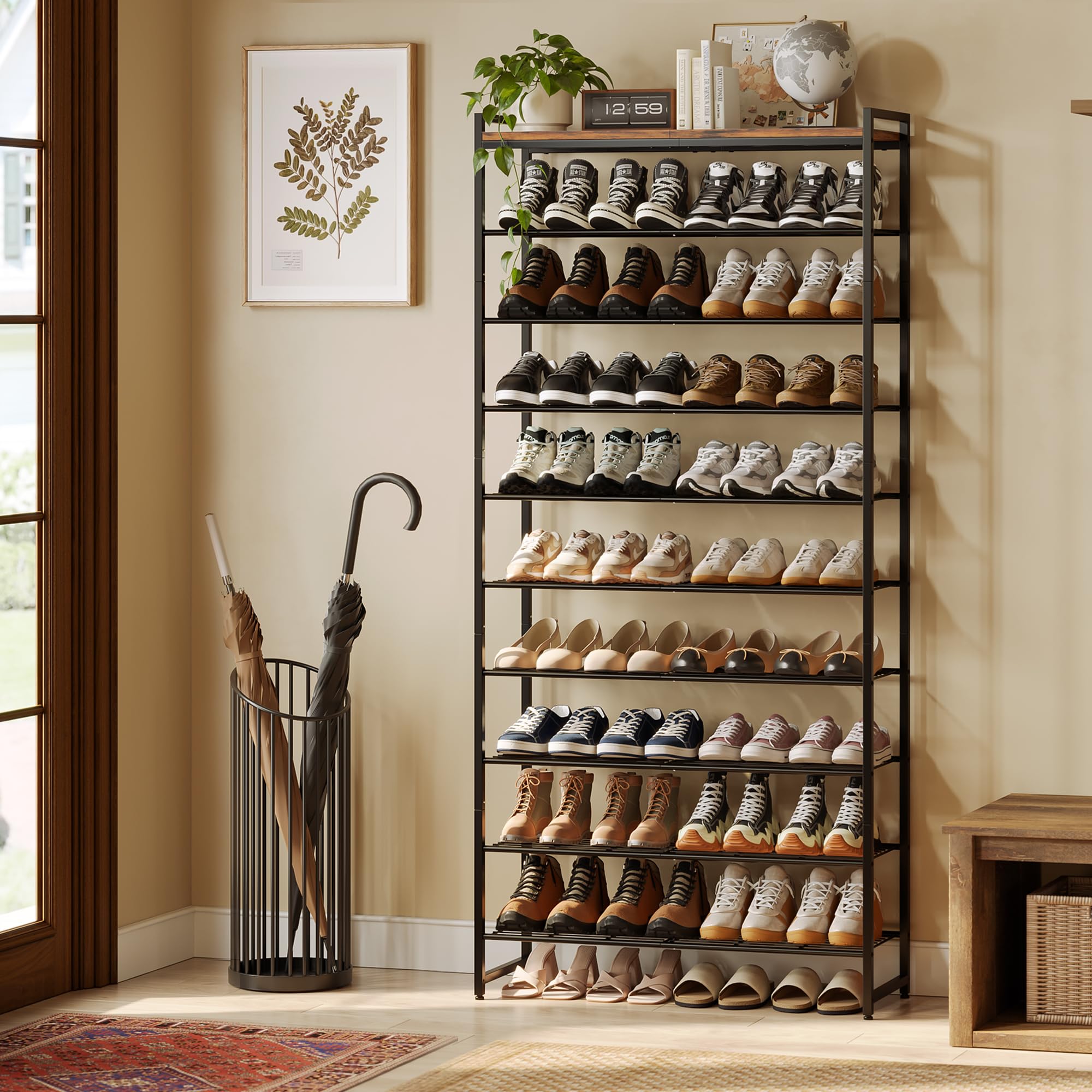 Larzonic boot space view with adjustable bottom tier for tall boots