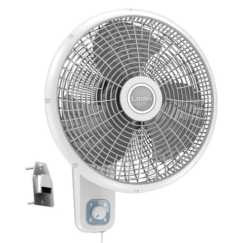 Lasko M16900 wall-mount fan front view for space-saving cooling.