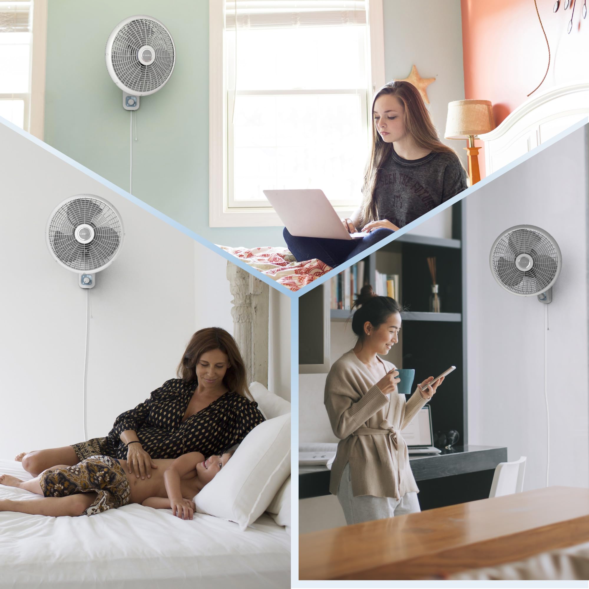 Lasko M16900 in an office providing quiet, customizable airflow.