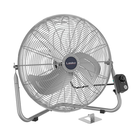 Lasko 2265QM wall mount fan pivot head enables flexible room cooling.