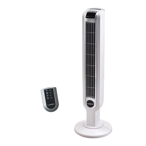 Lasko 2510 tower fan with remote control for easy room cooling