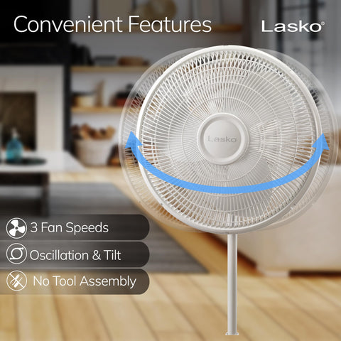 Lasko 2520 adjustable height tilt-head targets airflow precisely.