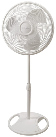 Lasko 2520 oscillating stand fan assembly shows quick, tool-free setup for fast cooling.