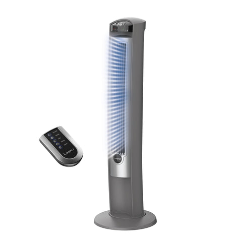 Lasko 42-inch tower fan remote control for easy cooling from bed or desk.