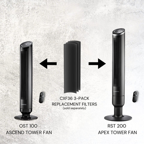 Lasko Apex EZGrip mobility for easy room-to-room movement.