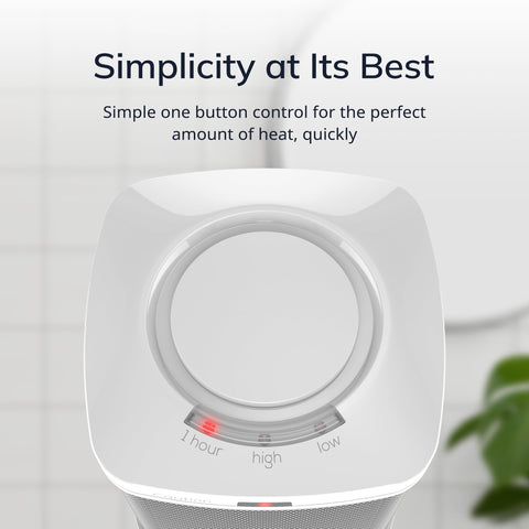 Lasko CD08200 compact size fits on counters or shelves.