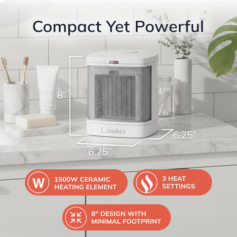Lasko CD08200 cool-touch exterior for safe handling.