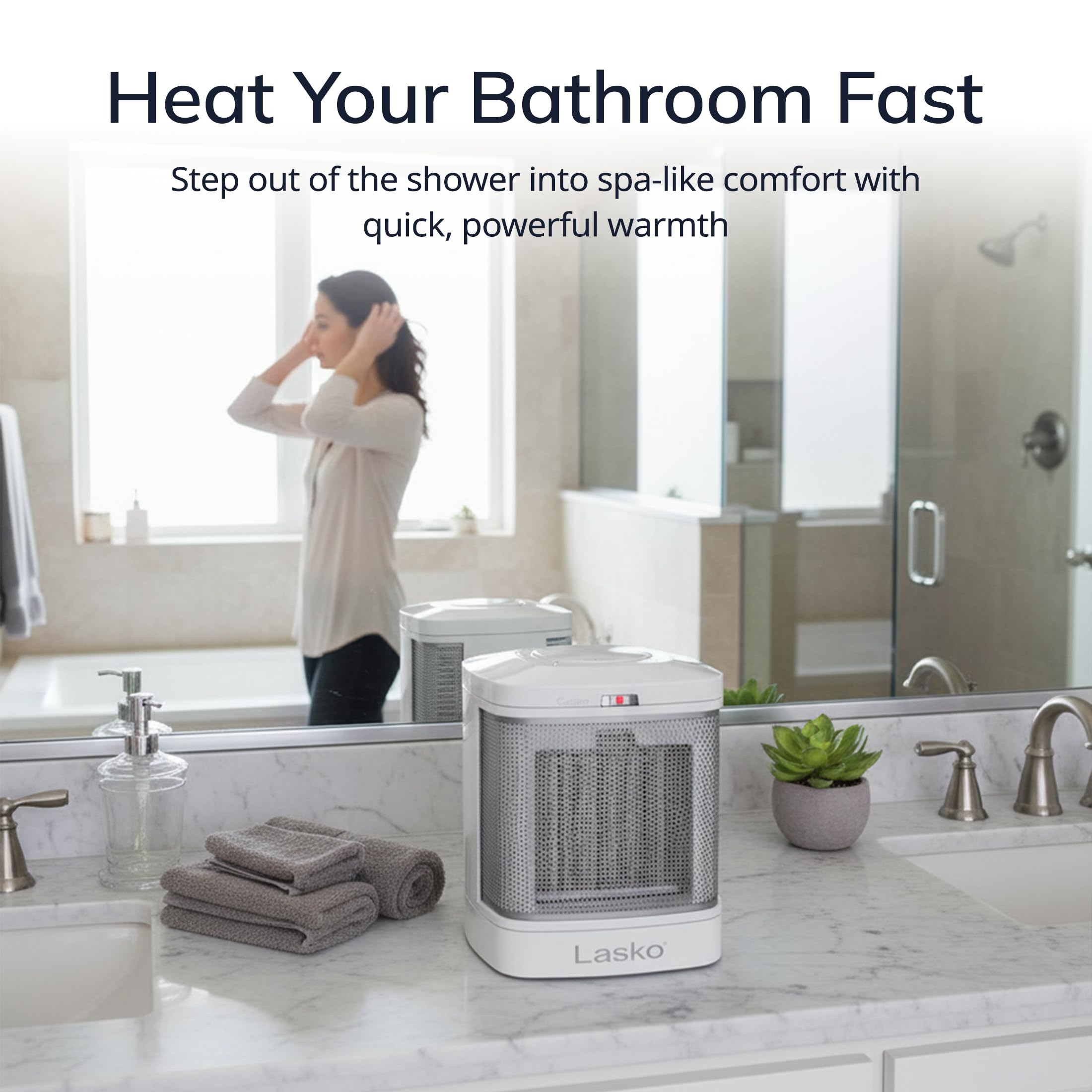 Lasko CD08200 two heat settings offer flexible warmth.