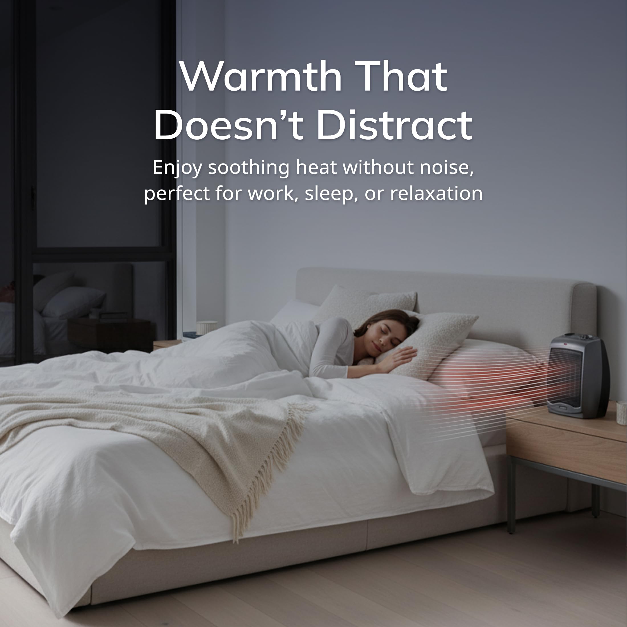 Lasko compact design fits on tables or floors for versatile placement