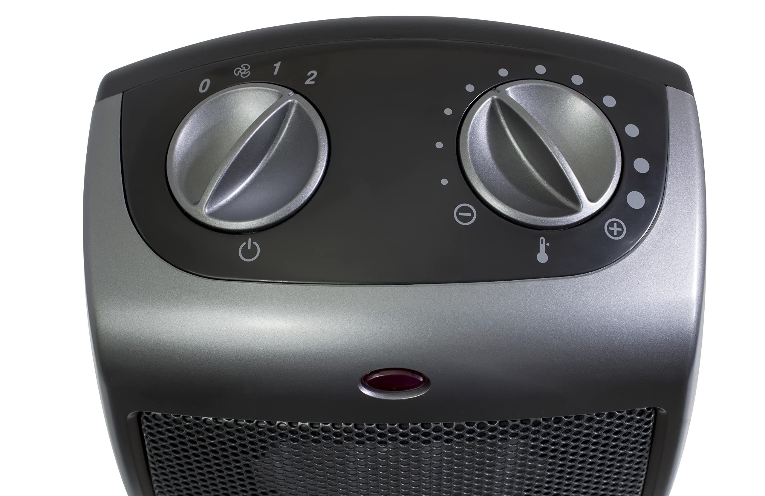 Lasko dark gray finish blends with home decor