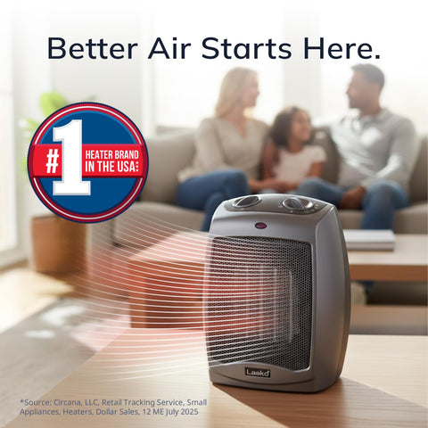 Lasko space heater with overheat protection for safer extended use