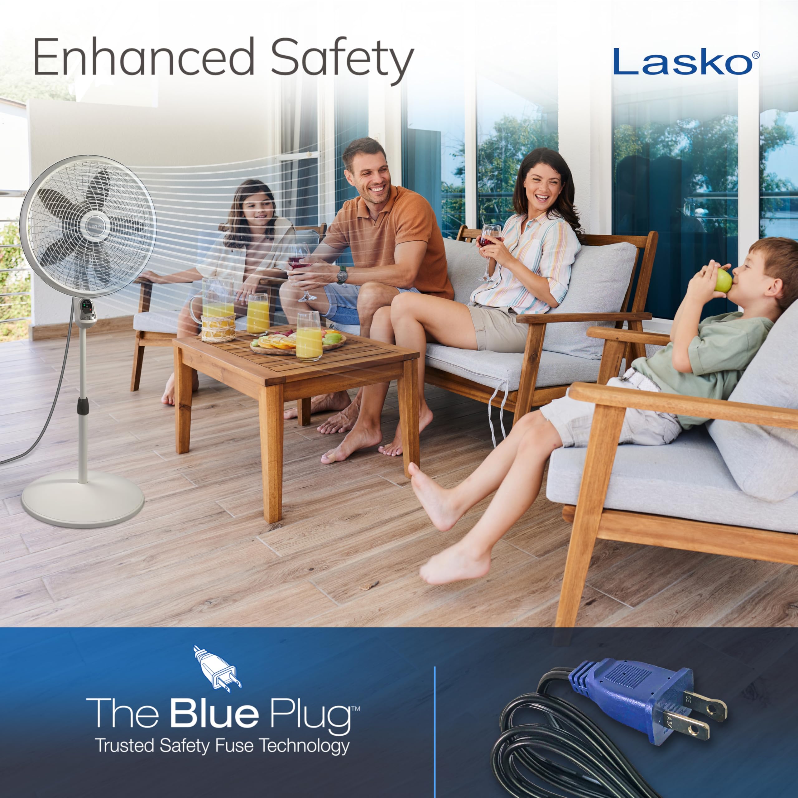 Lasko Cyclone Pedestal Fan auto-off timer supports restful nights