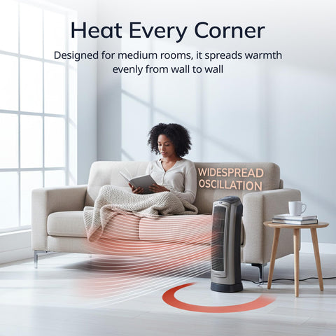 Lasko digital display controls for quick temperature tweaks.