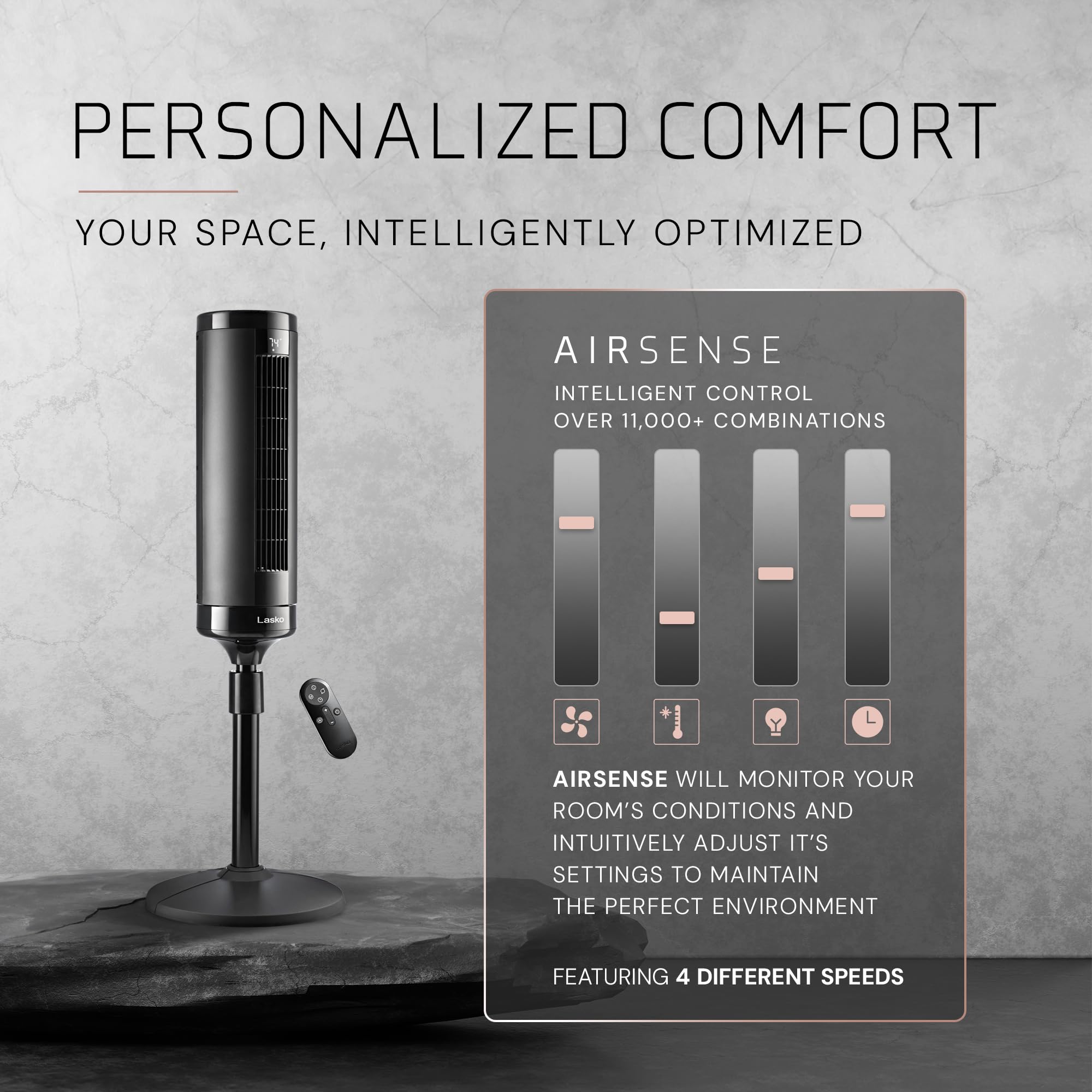 Lasko Elevation 90-degree oscillation evenly circulates air in rooms.