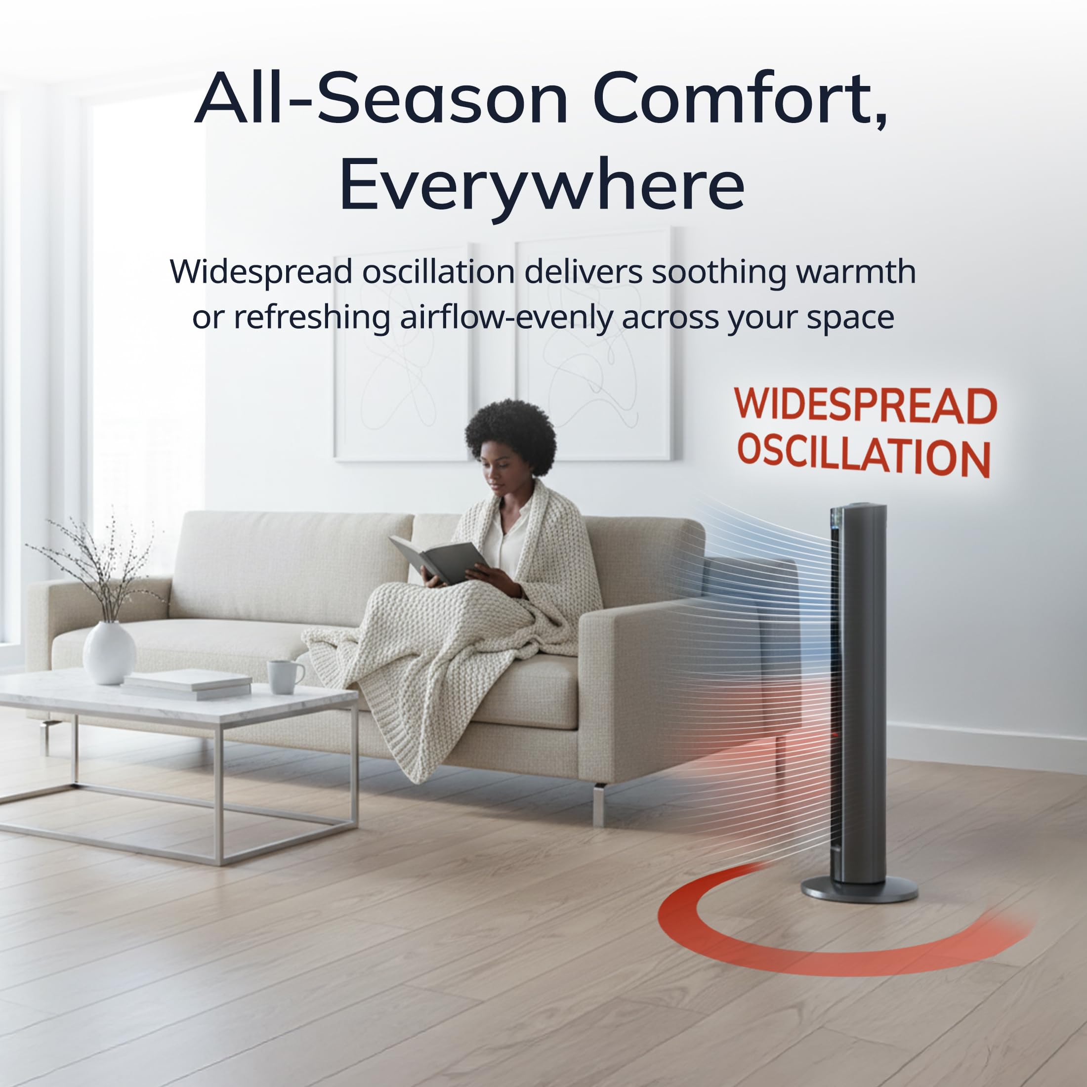 Lasko FH515 remote control storage keeps controls accessible