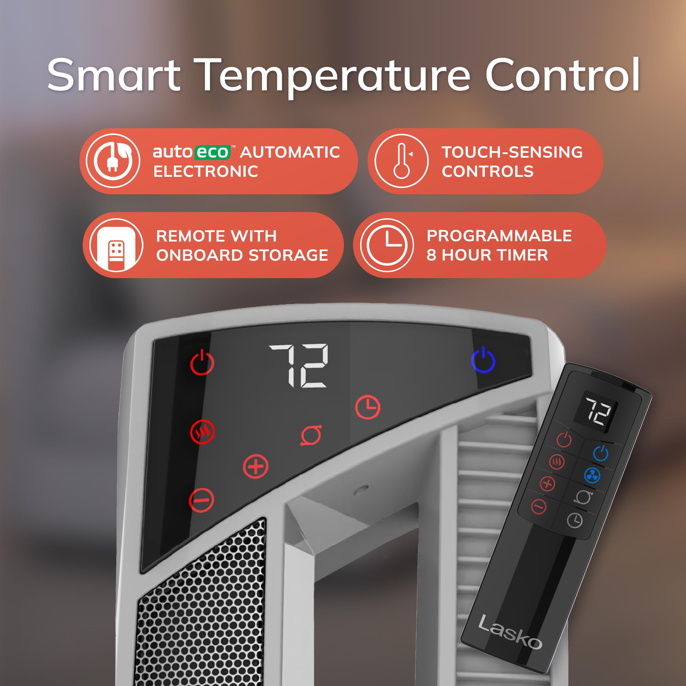 Lasko FHV820 safety features include tip-over switch