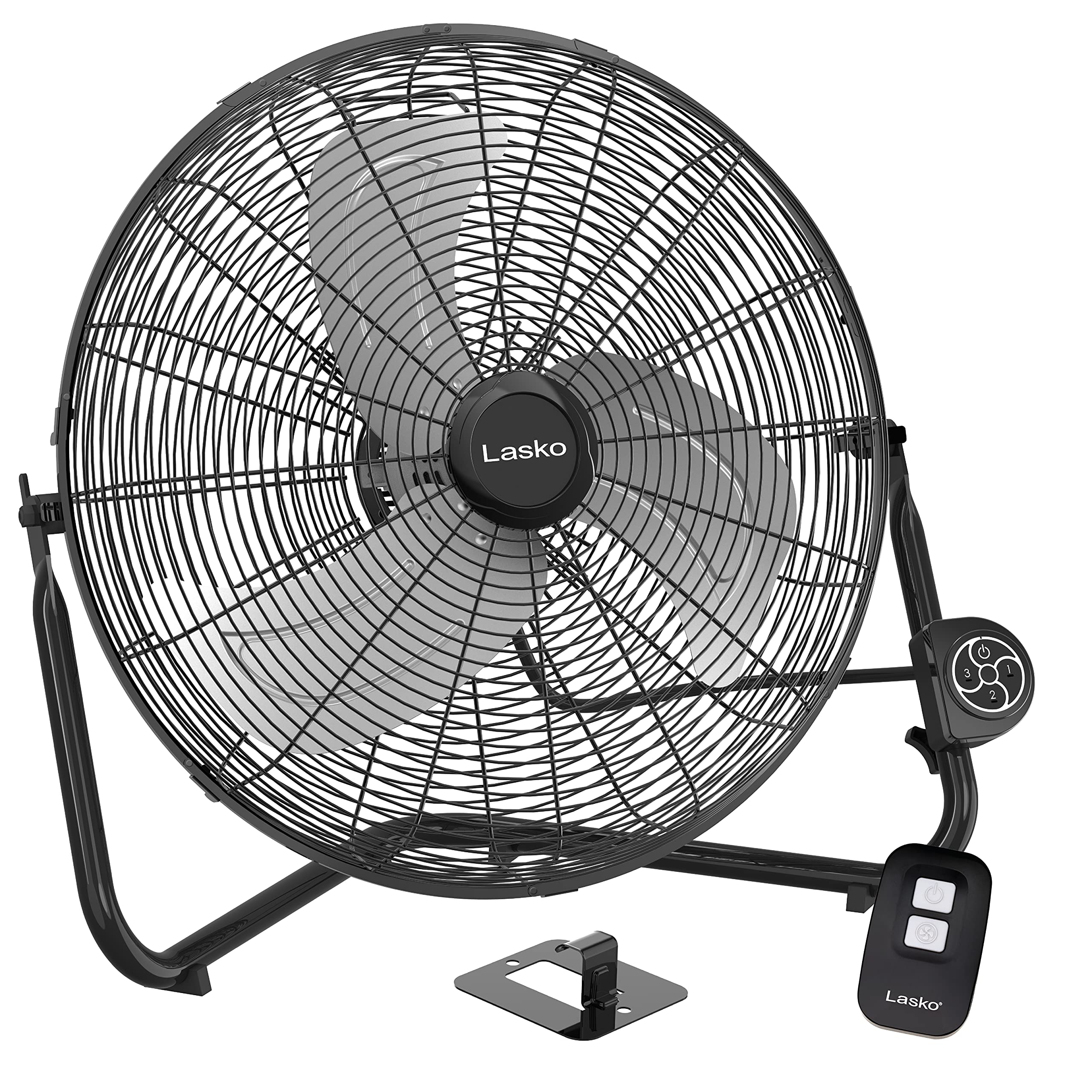 Lasko high velocity wall mount fan with pivoting head for targeted cooling.
