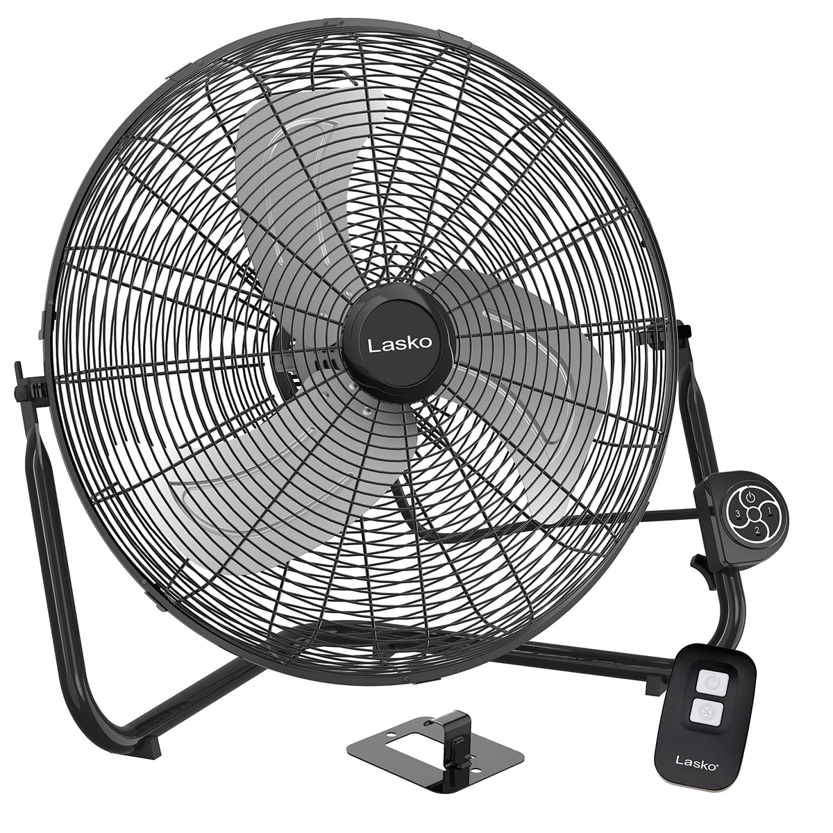 Lasko high velocity wall mount fan with pivoting head for targeted cooling.