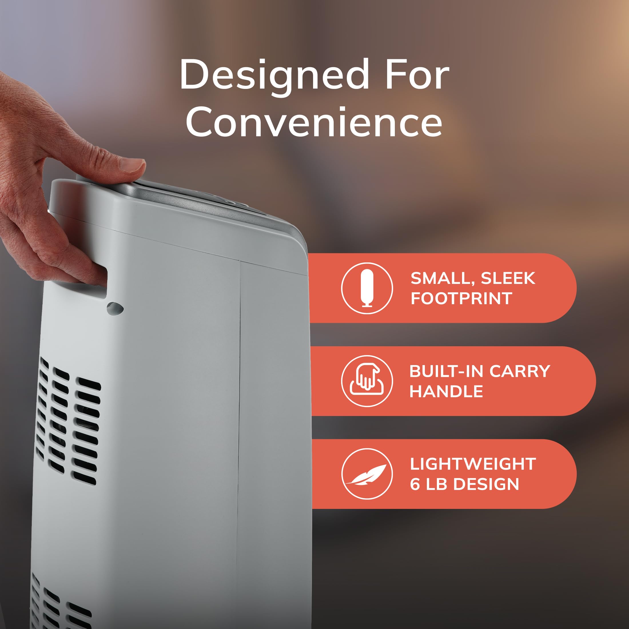 Lasko cool-to-the-touch housing supports safe use around family