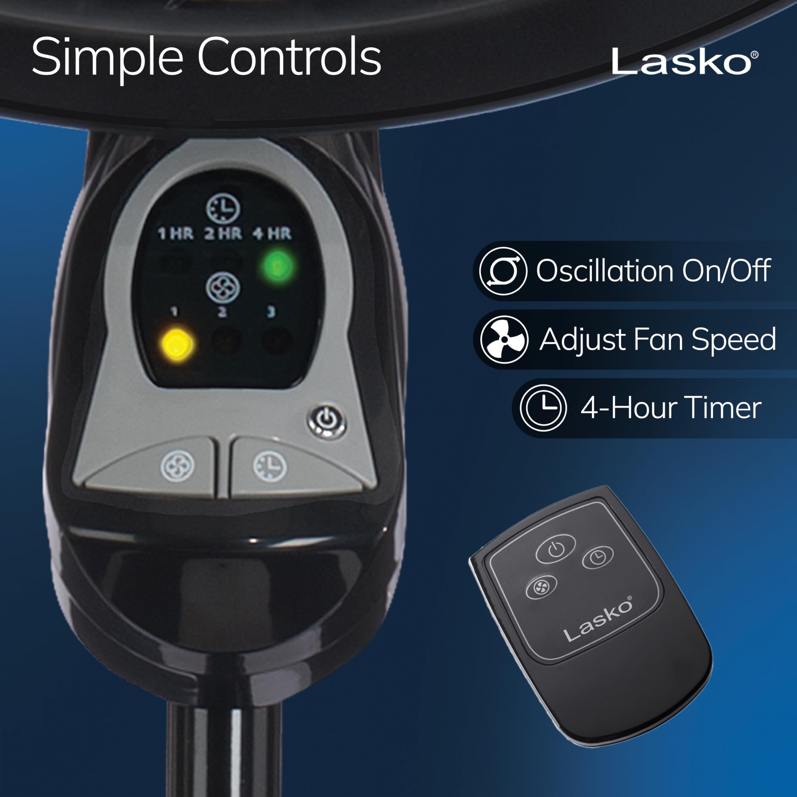 Lasko wide oscillation covering large living areas with even airflow