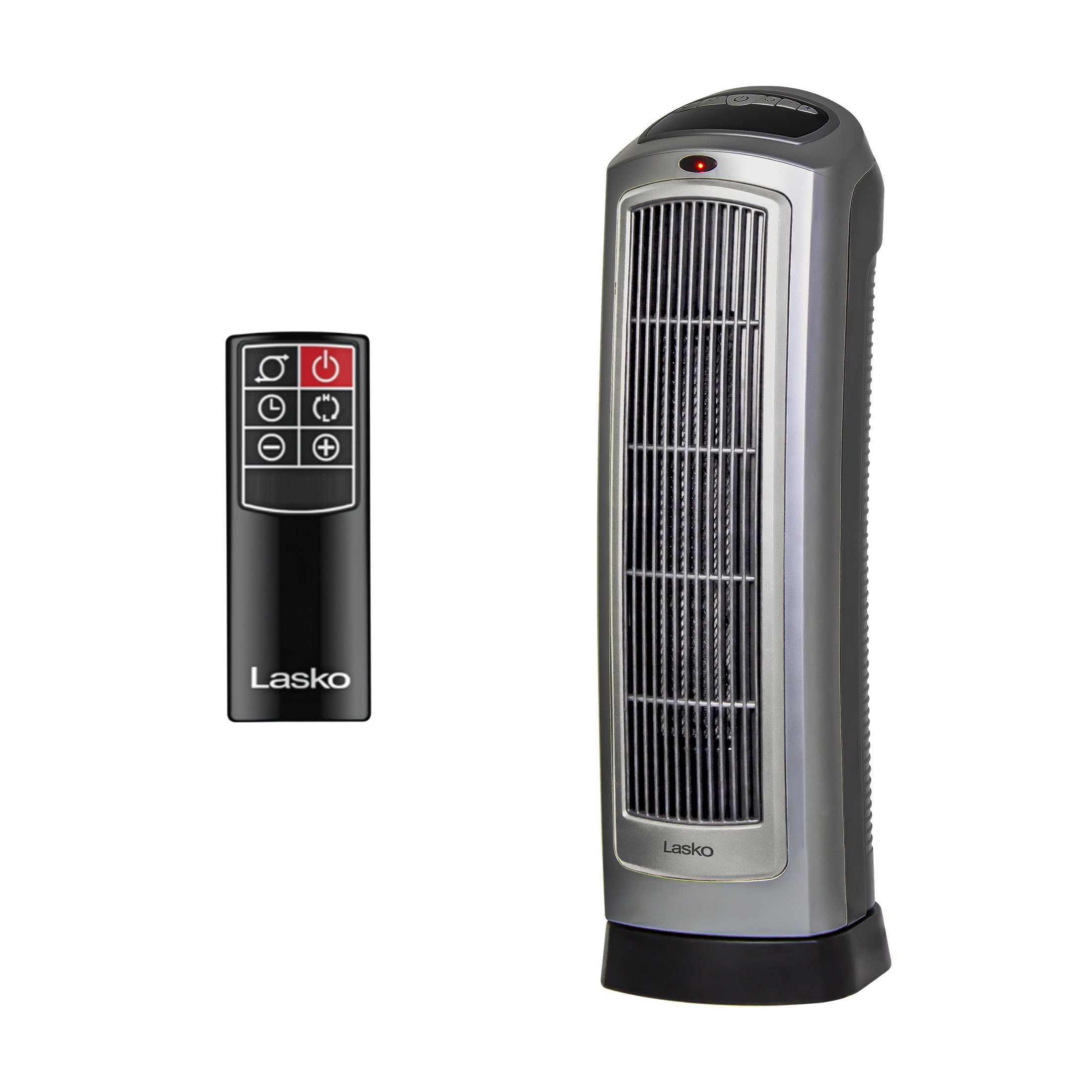 Lasko oscillating digital ceramic tower heater provides even room warmth.