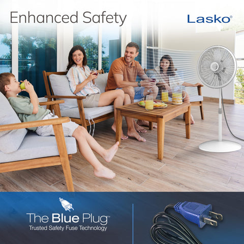 Lasko BLUE Plug safety and ETL listing for reliable use.