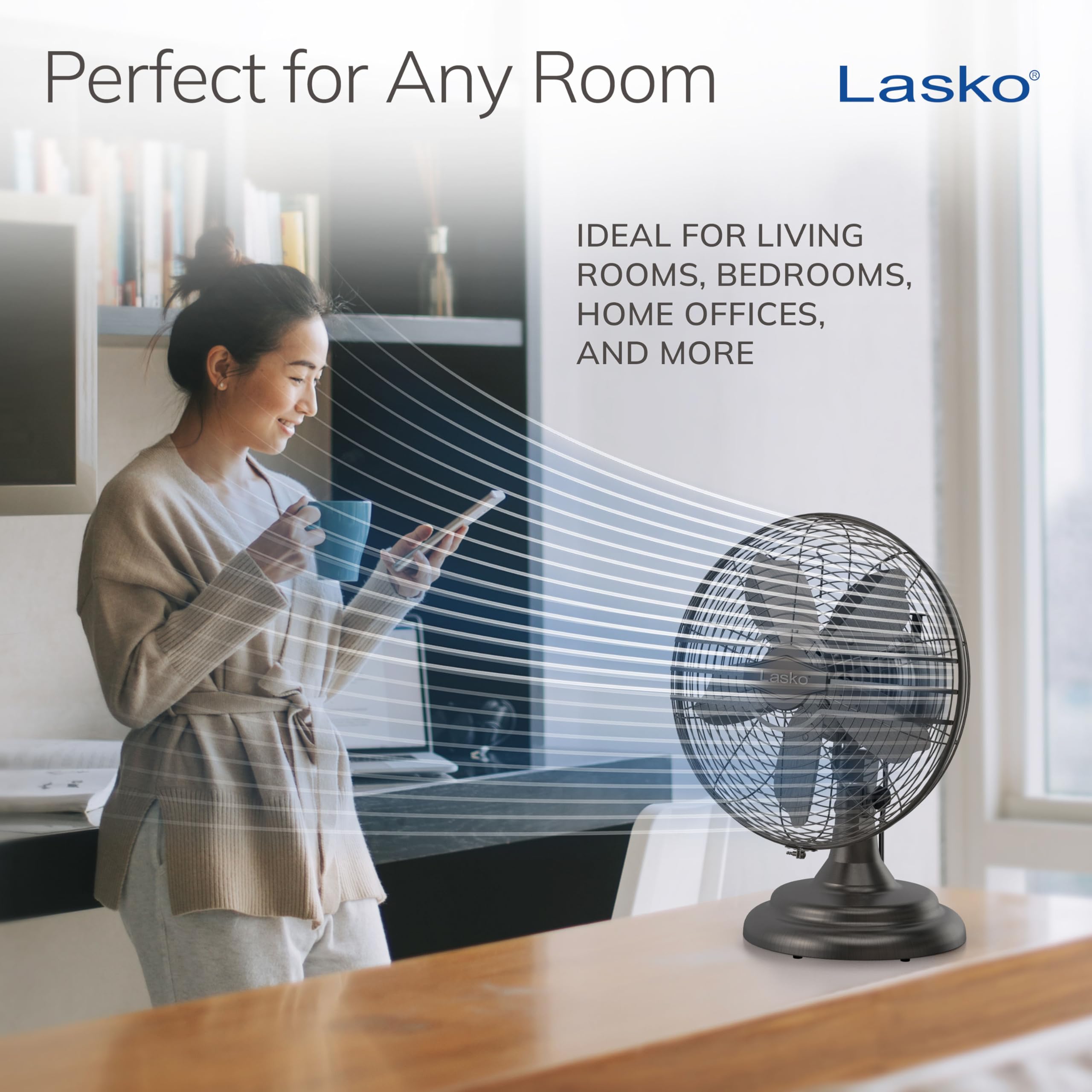 Lasko Oscillating Table Top Fan bronze fully assembled and ready to use