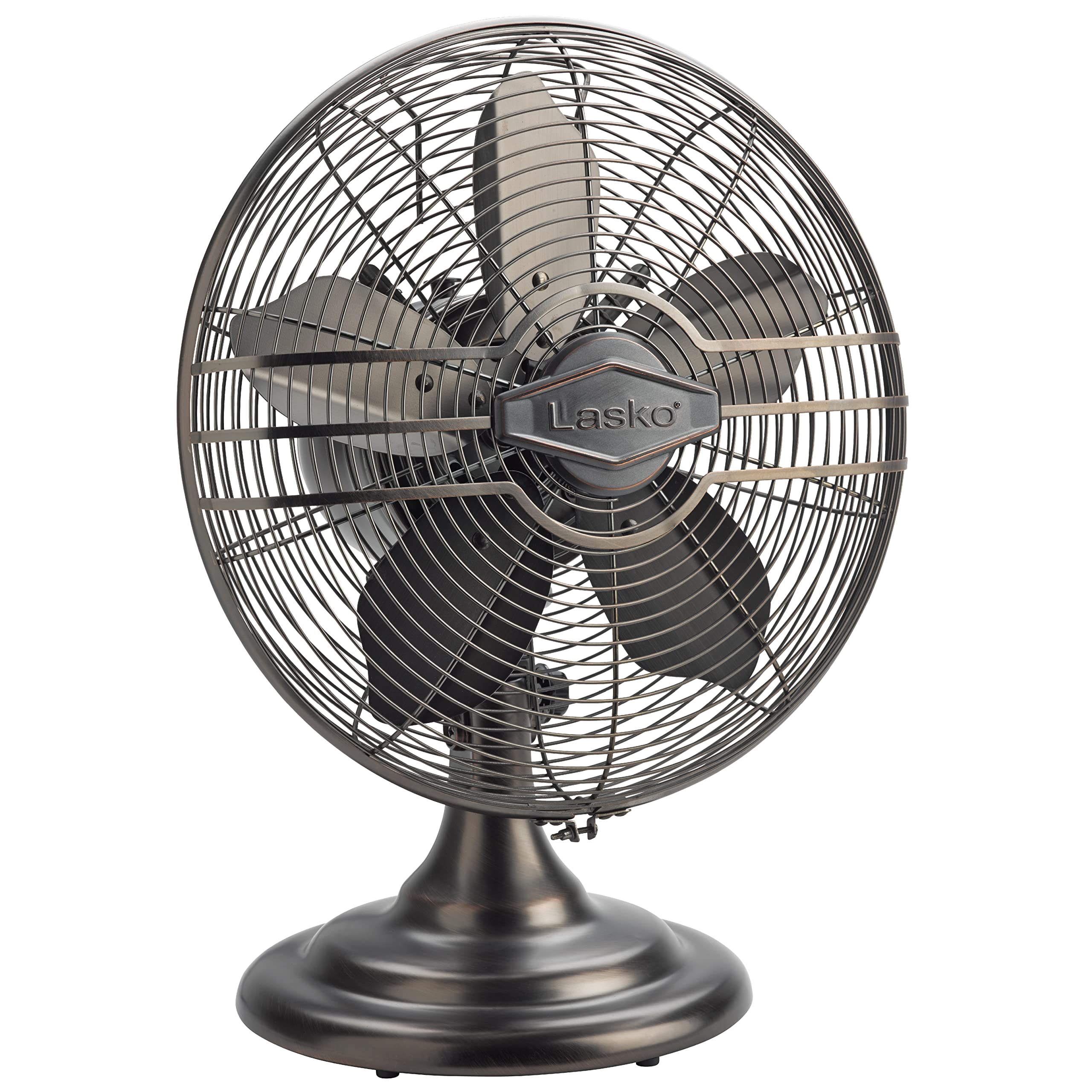 Lasko Oscillating Table Top Fan bronze front view delivering even cooling
