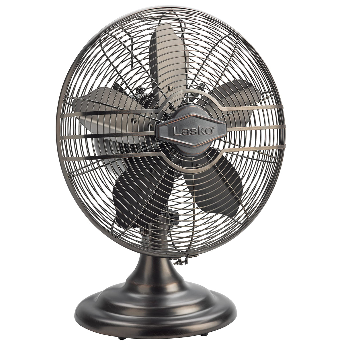 Lasko Oscillating Table Top Fan bronze front view delivering even cooling