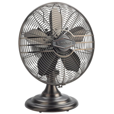 Lasko Oscillating Table Top Fan bronze front view delivering even cooling