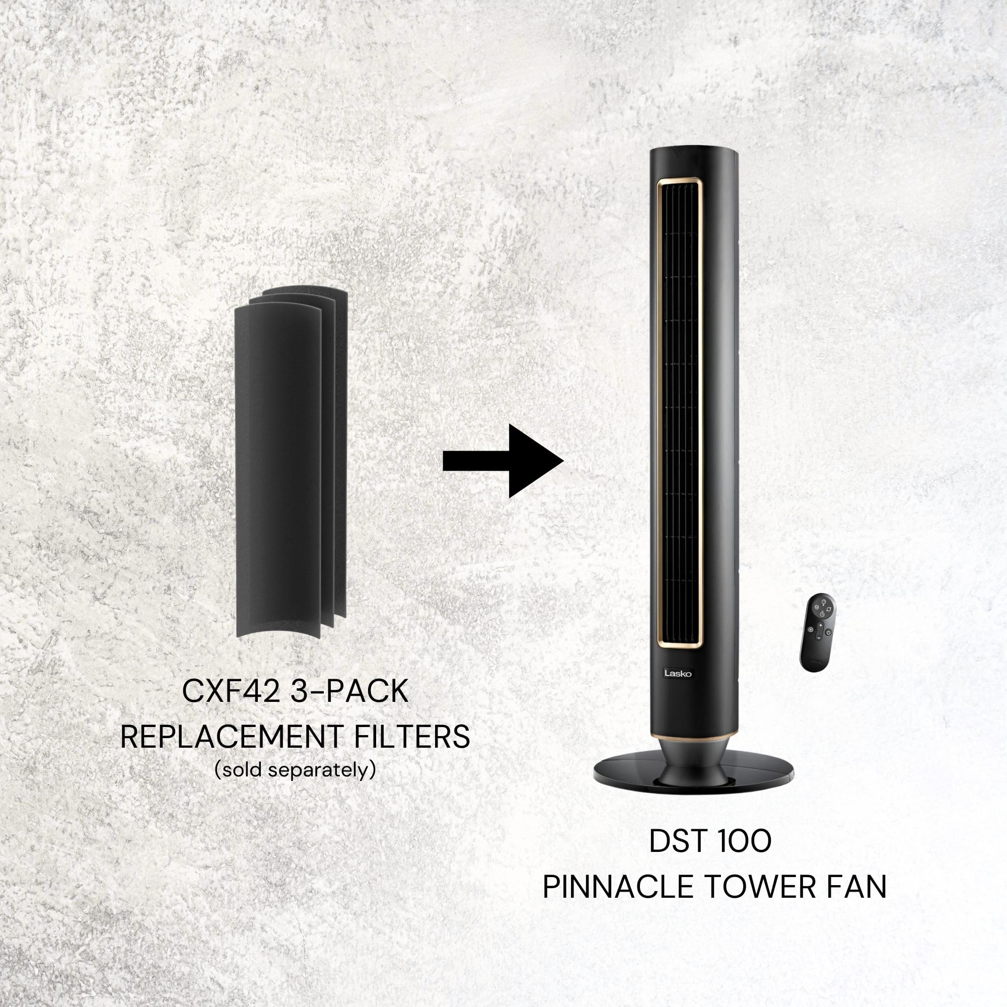 Lasko Pinnacle 40 inch tower fan energy-efficient DC motor lowers power use.