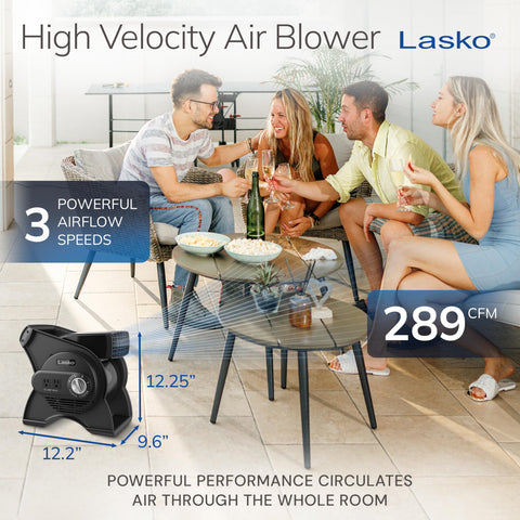 Lasko Pivoting Pro Blower offering three speeds for customizable airflow