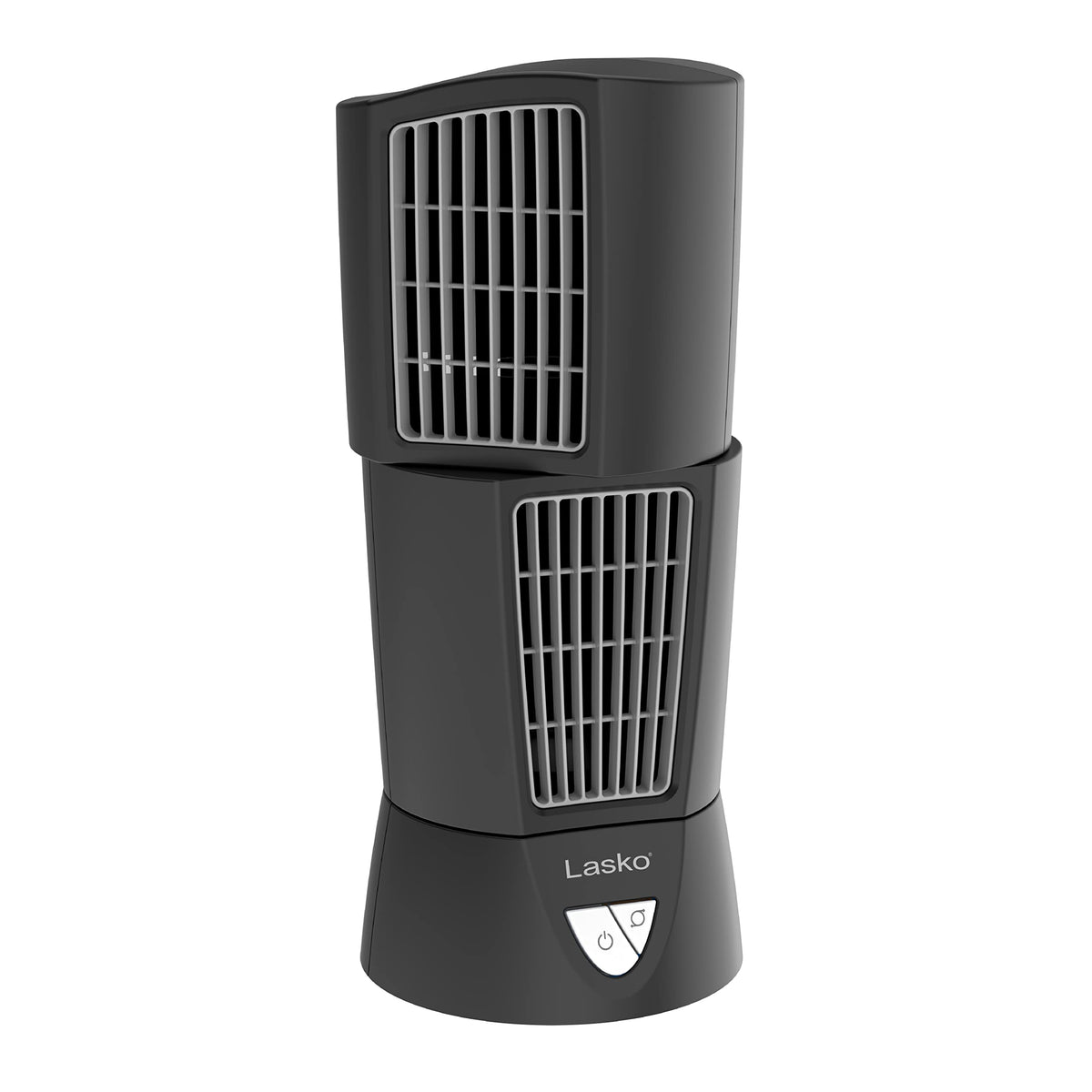 Lasko Platinum Desktop Wind Tower fan, front view for quiet desk cooling.