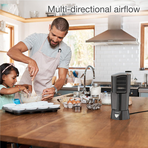Lasko Platinum Desktop Wind Tower fan, top pivot directs air precisely where you need it.